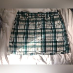 Green Plaid Mini Skirt y2k